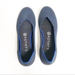 Rothy’s Navy Birdseye The Flat Round Flats Retired